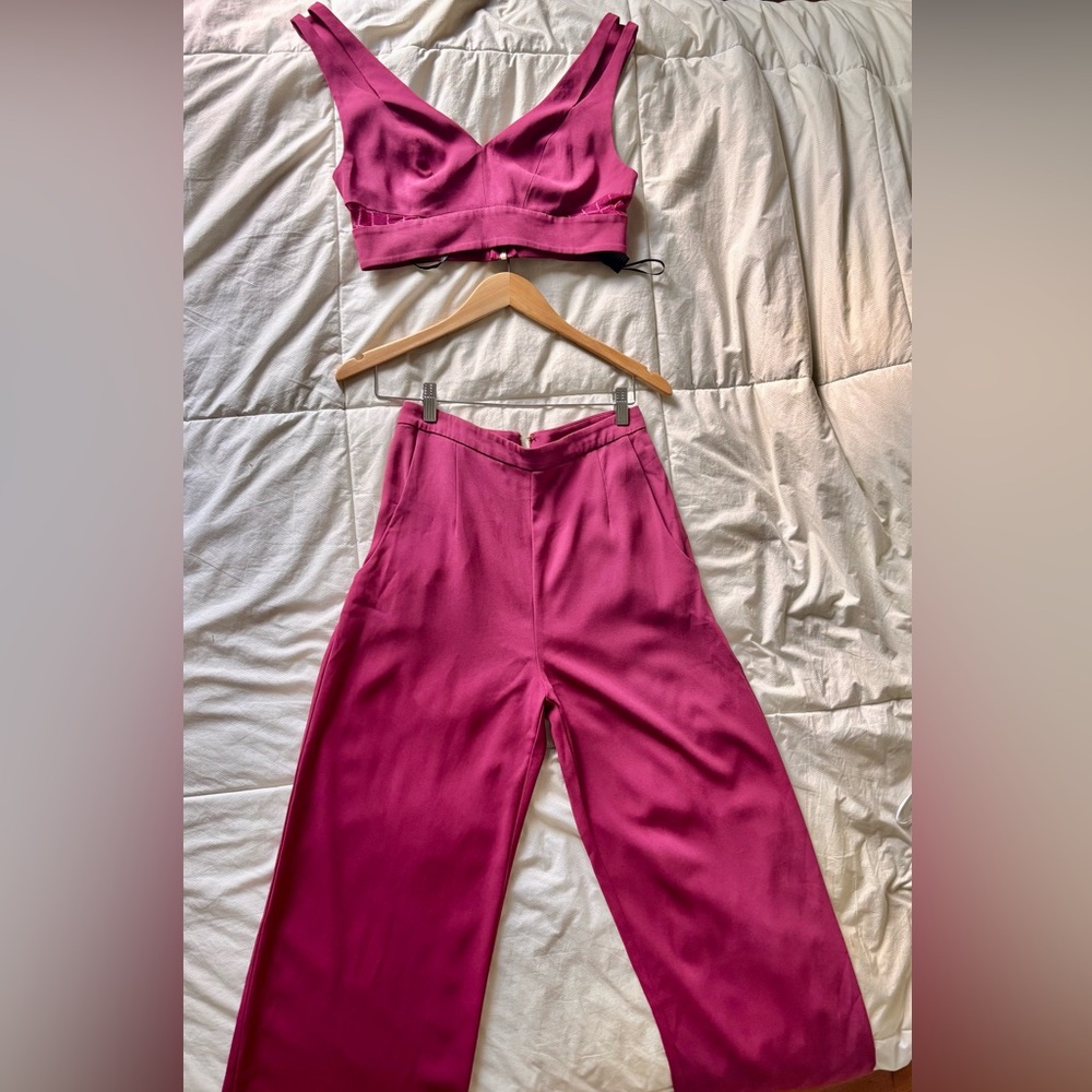 Elegant Women's Wide Leg Jumpsuit in Pink